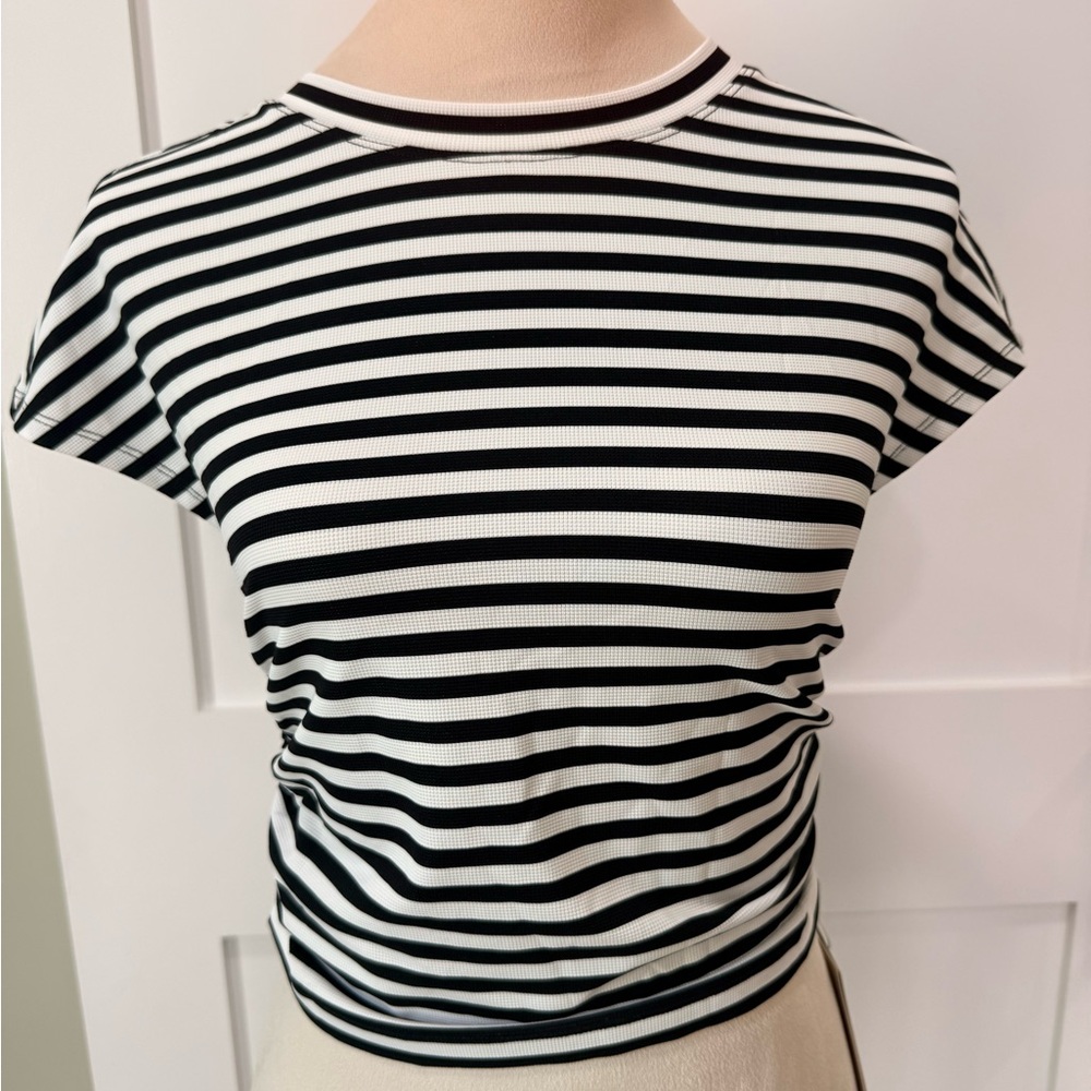 Halara NWT Striped Black and White Shirt